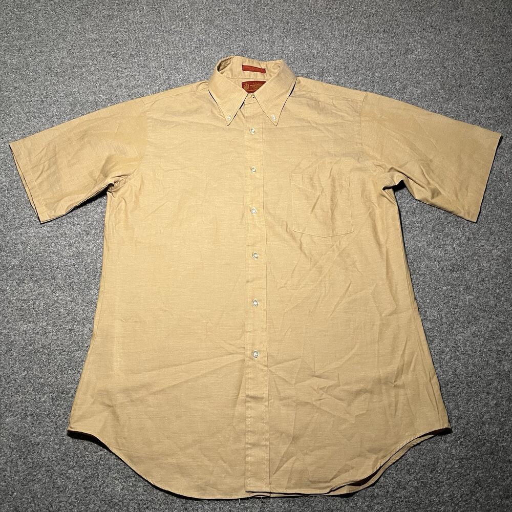 Vtg Kings Road Shirt Mens Large Perma-Prest Pocket Short Sleeve Button Up